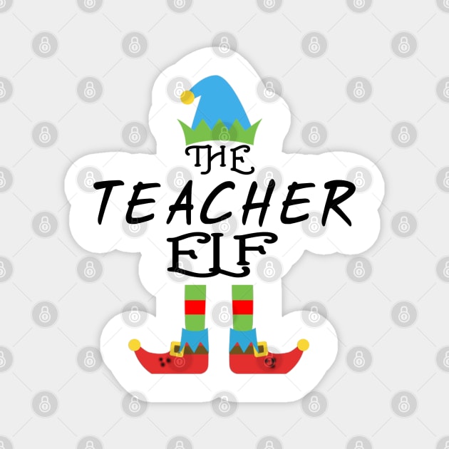 The Teacher Elf Matching Family Group Christmas Party Magnet by CareTees