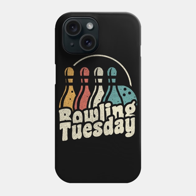 Bowling Tuesday Vintage and Distressed Retro Colors Phone Case by A Comic Wizard