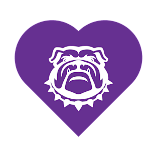 Bulldog Mascot Cares Purple T-Shirt