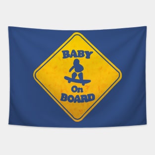 Skateboarding Baby on Board Funny Tapestry