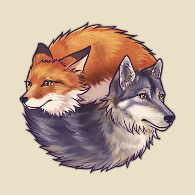 Fox and Wolf by KucingKecil