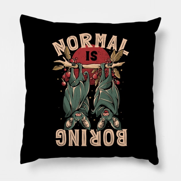 Normal is Boring - Cute Funny Animal Gift Pillow by eduely