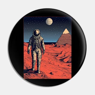 Pyramids On Mars Space Astronaut Art Pin