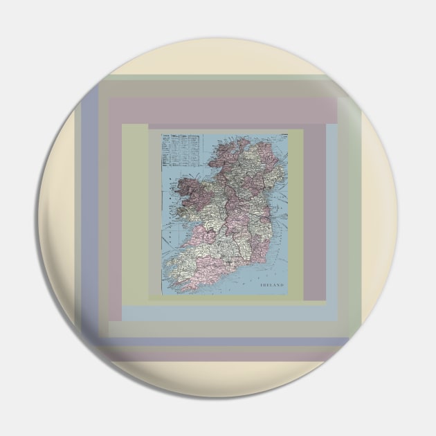 Ireland, antique map colorized and matted Pin by djrunnels