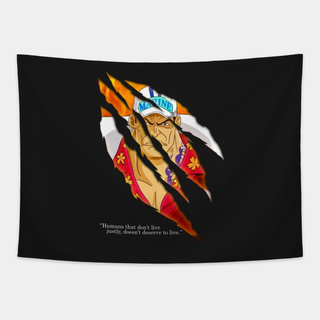 Sakazuki Akainu Tapestry by AlexKramer