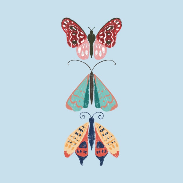 Colorful  butterfly trio by Chaka