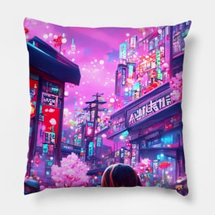 Pink Samurai Street of Love Pillow