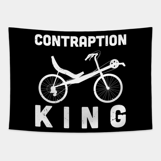 Contraption King / recumbent trike gift idea / recumbent lover present Tapestry by Anodyle