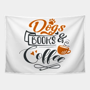 Dogs Book and Coffee Tapestry