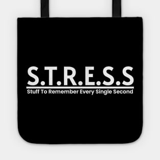 STRESS Funny Meaning Word Art Minimalist Aesthetic Design Tote