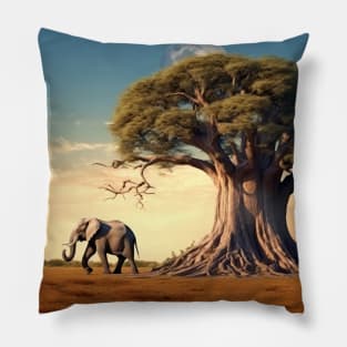 Elephant Animal Nature Majestic Wild Pillow