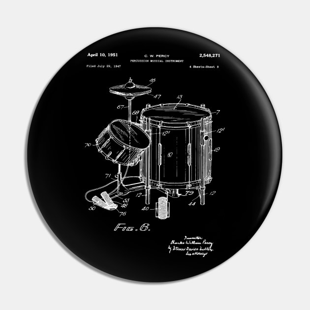 Drum Player Patent Print 1951 Pin by MadebyDesign