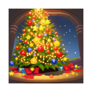 A brightly lit christmas tree surrounded by presents T-Shirt