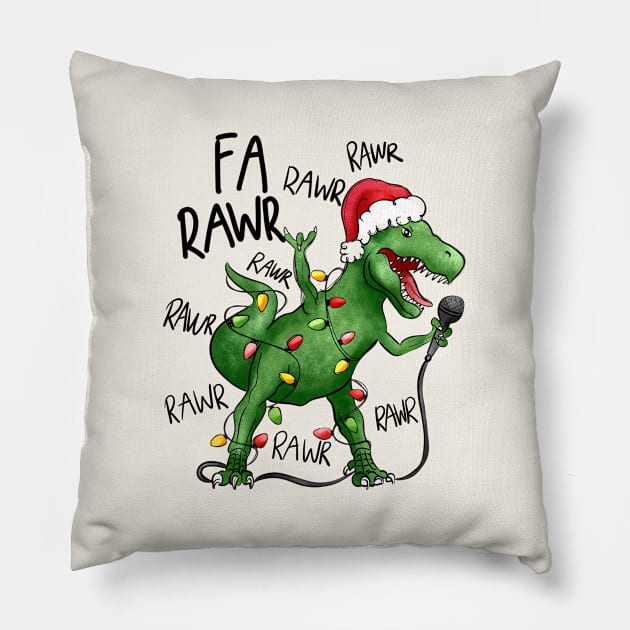 Fa Rawr Rawr Rawr Pillow by Nessanya