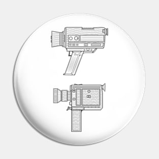 Line Art Classic Video Camera Pin