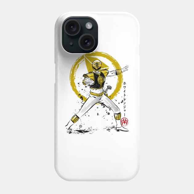 White Ranger sumi e Phone Case by DrMonekers