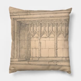 A Sedilia in Upwell Church, Norfolk by John Sell Cotman Pillow