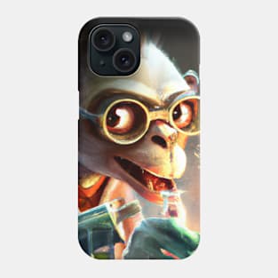 Mad monkey scientist experimenting Phone Case