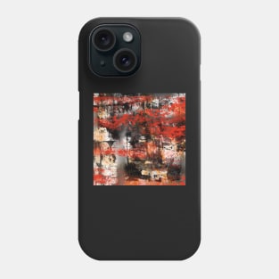 Birches in Autumn Abstract study of textures in black, white, red, and yellow Phone Case