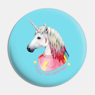 Flash the unicorn Pin