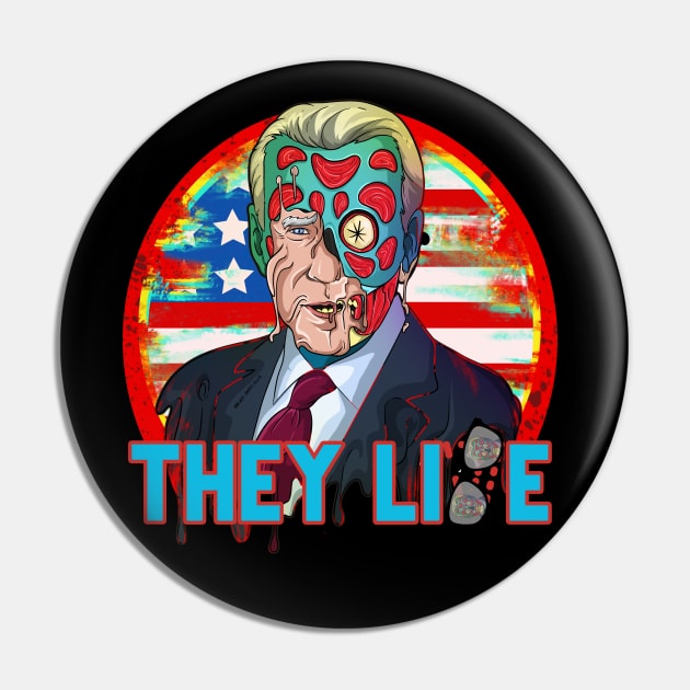 Creepy Joe Zombie Sci-Fi Horror Movie Monster Biden Pin by Trendy Black Sheep