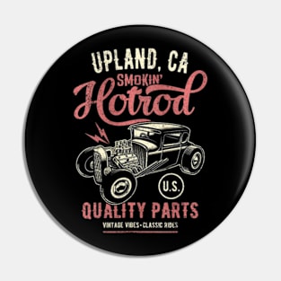 Upland California Retro Hotrod Car Distressed Pin