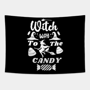 Witch Way To Candy Cute Halloween Design Tapestry