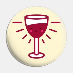 Kawaii Red Wine Glass Pin