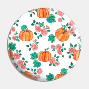 Pumpkins and Roses Pin