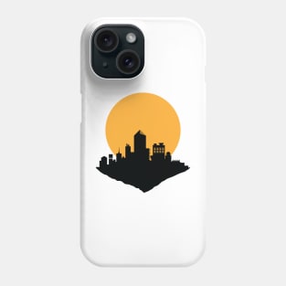 silhouette big city with Supermoon background Phone Case