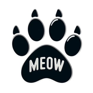 Cat Paw With Meow T-Shirt