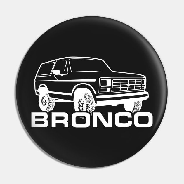 1980-1986 Ford Bronco White Print w/tires Pin by The OBS Apparel