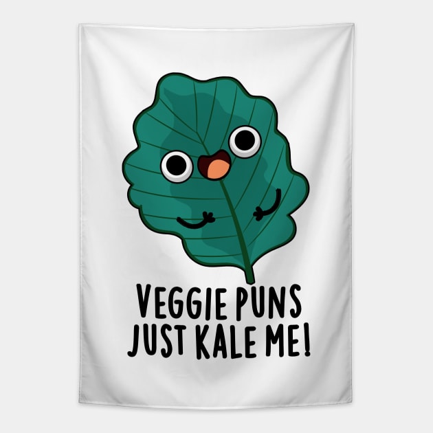 Veggie Puns Just Kale Me Cute Food Pun Tapestry by punnybone