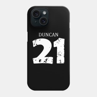 Tim Duncan Black Distressed Jersey Number 21 D9 SASTD2 Phone Case