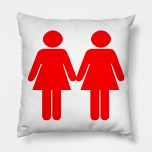 Red Paper Dolls Friends Designs Pillow