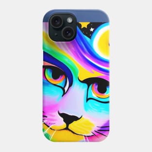 Cosmic Anime Cat Close-Up Phone Case