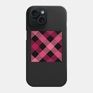 Tartan - Hot Pink and Black Phone Case