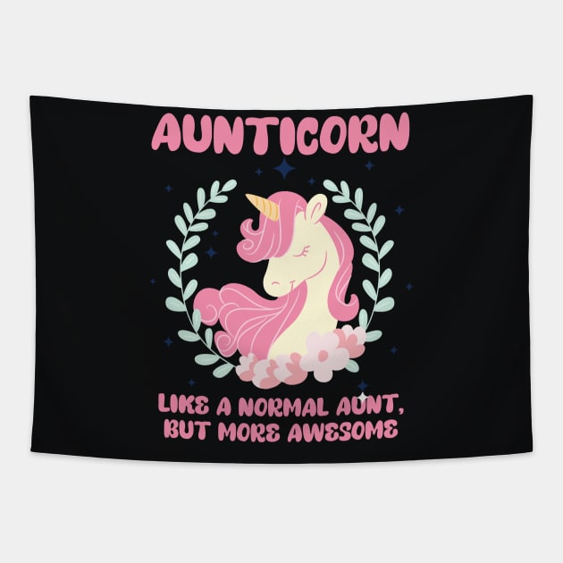 Aunticorn Like A Normal Aunt Only More Awesome Funny Tapestry by Suchmugs