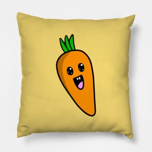 Cute Orange Carrot Healthy Vegetarian Vegan Food Option Pillow