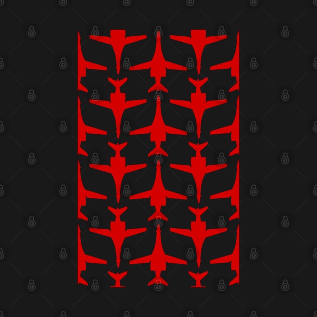B-1 Lancer - Red & White Pattern Unswept Design by PlaneJaneDesign