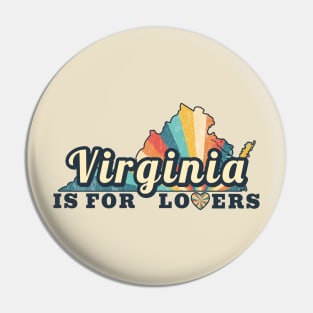 Virginia Is For Lovers Maps Vintage Pin