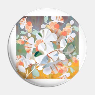 Pastel Floral Collage Pin