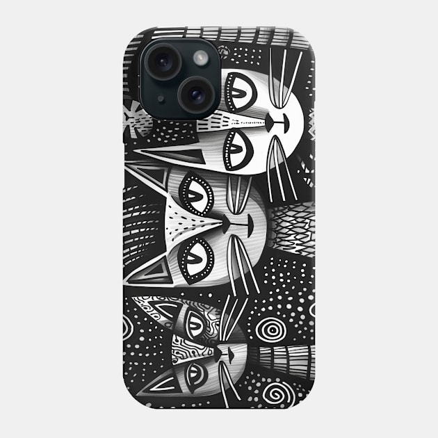 Catkins Monochrome Classics #11 Phone Case by OXZO