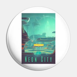 Vintage neon city | Retro futurism Pin