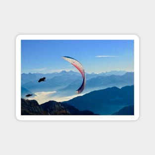 Paraglider Swiss Alps Magnet