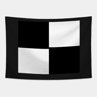 Retro Black and White Quadrant Design Tapestry