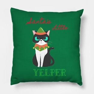 Santa's Little Yelper Christmas Cat Pillow