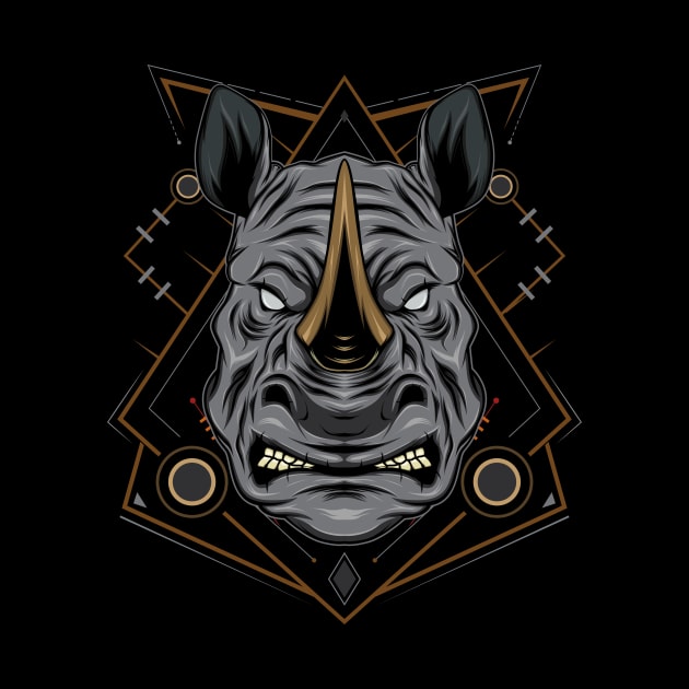 Rhino head logo. Design template by AGORA studio