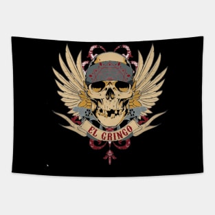 The Skull El Gringo Mexican Tapestry