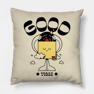 Good Vibes Vinyl Music Pillow